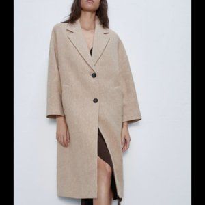 OVERSIZED COCOON Coat. Linen/Wool mix. Size M